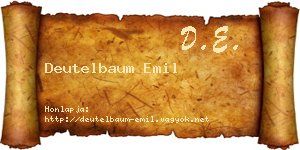 Deutelbaum Emil névjegykártya